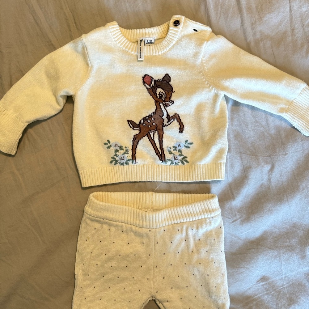 Janie and Jack Cream Disney Sweater